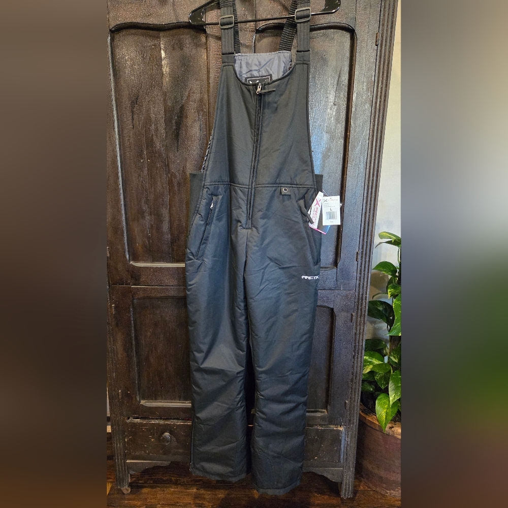 Black Insulated Snow Bib Overalls